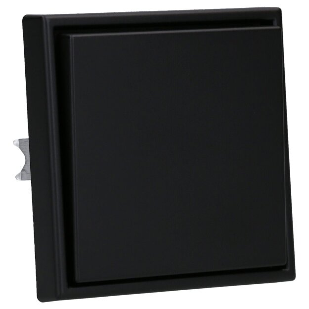 JUNG Komplettset: 506U Wechselschalter + LS990SWM Wippe + LS981SWM 1fach Rahmen, Graphitschwarz Matt Serie LS