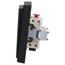 JUNG Komplettset: 506U Wechselschalter + LS990SWM Wippe + LS981SWM 1fach Rahmen, Graphitschwarz Matt Serie LS