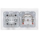 Gira Set: Steckdose 445303 + Wippschalter 310600 + 2fach Rahmen 021212 + Wippe 329603