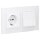 Gira Set: Steckdose 445303 + Wippschalter 310600 + 2fach Rahmen 021212 + Wippe 329603