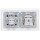 Gira Set: Steckdose 445303 + Wippschalter 310600 + 2fach Rahmen 021212 + Wippe 329603