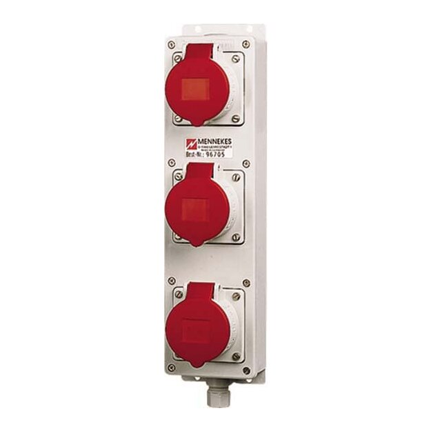 Mennekes Steckdosenleiste TL 3xCEE 16A 5-Phasen mit Klemme 96705