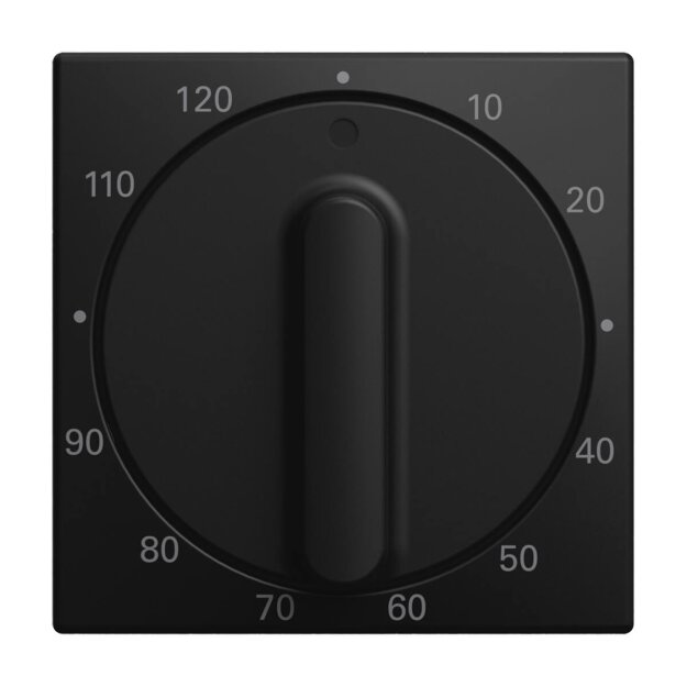 Busch-Jaeger 1771-915-103 Zentralscheibe mit Drehknauf mit Aufdruck 120 min Busch-balance® SI Schwarz matt 2CKA001753A0198