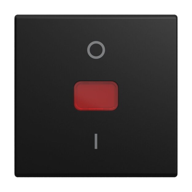 Busch-Jaeger 2508-915 Wippe mit roter Kalotte mit Aufdruck "0-1" Busch-balance® SI Schwarz matt 2CKA001731A4044