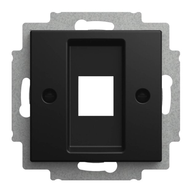 Busch-Jaeger 2561-915 Zentralscheibe ModularJack 1-fach mit Tragring 1-fach Modular-Jack Schwarz matt 2CKA001753A0248