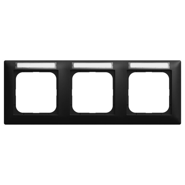 Busch-Jaeger 1733 NS-915 Abdeckrahmen mit Sichtfenster waagerecht 3-fach Schwarz matt 2CKA001754A4947