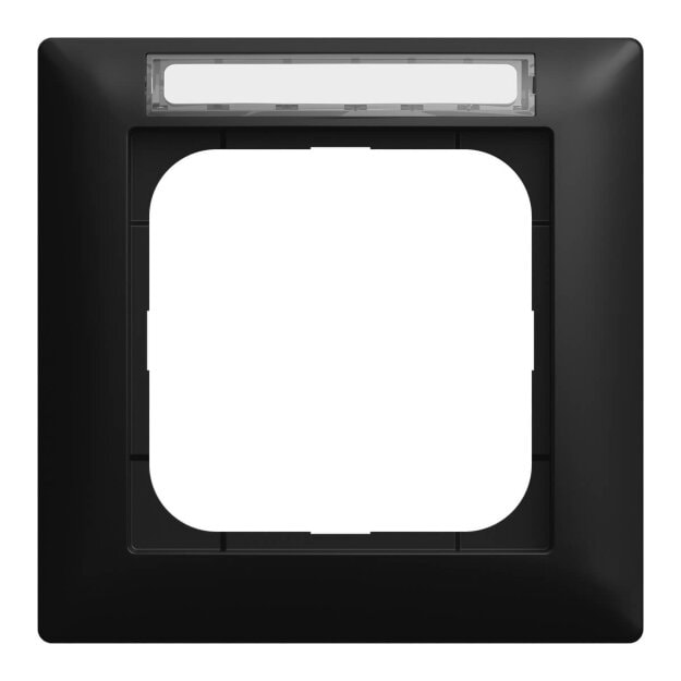 Busch-Jaeger 1721 NS-915 Abdeckrahmen 1-fach mit Sichtfenster Unverlierbar Busch-balance® SI Schwarz matt 2CKA001754A4937