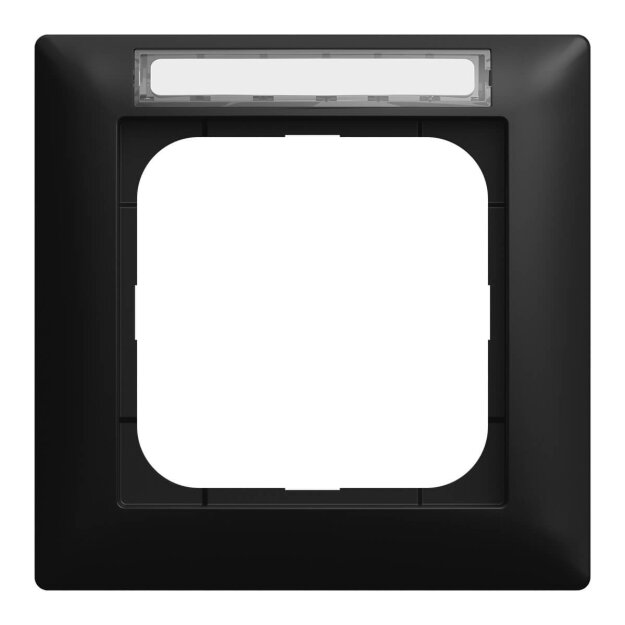 Busch-Jaeger 1721 NSK-915 Abdeckrahmen 1-fach mit Sichtfenster mit Beschriftungsfeld Busch-balance® SI Schwarz matt 2CKA001754A4938