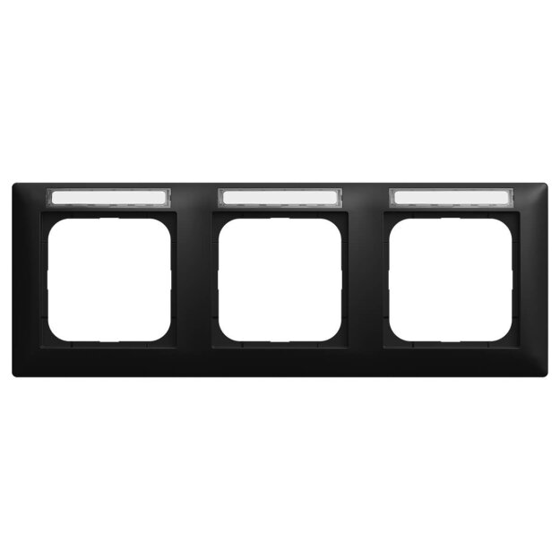 Busch-Jaeger 1733 NSK-915 Abdeckrahmen 3-fach mit Sichtfenster waagerecht Busch-balance® SI Schwarz matt 2CKA001754A4948