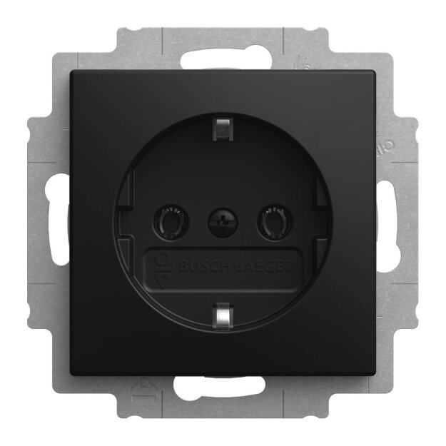 Busch-Jaeger 20 EUC-915 SCHUKO® Steckdosen-Einsatz mit Steckanschluss Busch-balance® SI Schwarz matt 2CKA002011A6341