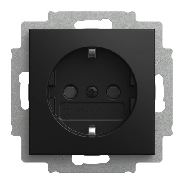 Busch-Jaeger 20 EUCB-915 SCHUKO® Steckdosen-Einsatz Safety+ Busch-balance® SI Schwarz matt 2CKA002013A5535