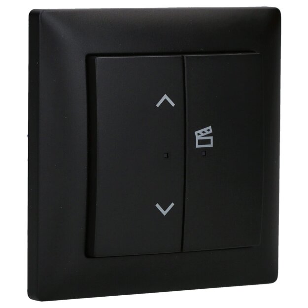 Busch-Jaeger 62731/UJ-915-WL Jalousie-Einsatz flex1-fach Komplettset mit 2-fach Bedienelement Wireless Schwarz matt 2CKA006200A0946