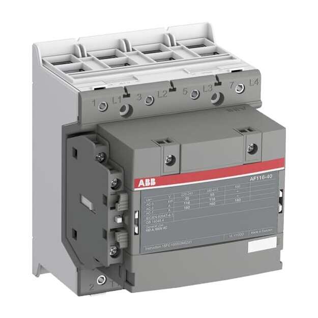 ABB AF116-40-00-12 Schütz 4-polig 48-130V AC 50/60Hz / DC Klemmenanschlüsse 1SFL427101R1200