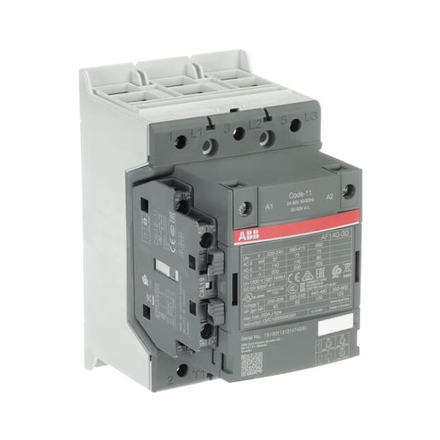 ABB AF140-30-11-11 Schütz 75kW 24-60V 50/60Hz / 20-60V DC Hiko: 1S+1Ö 1SFL447001R1111