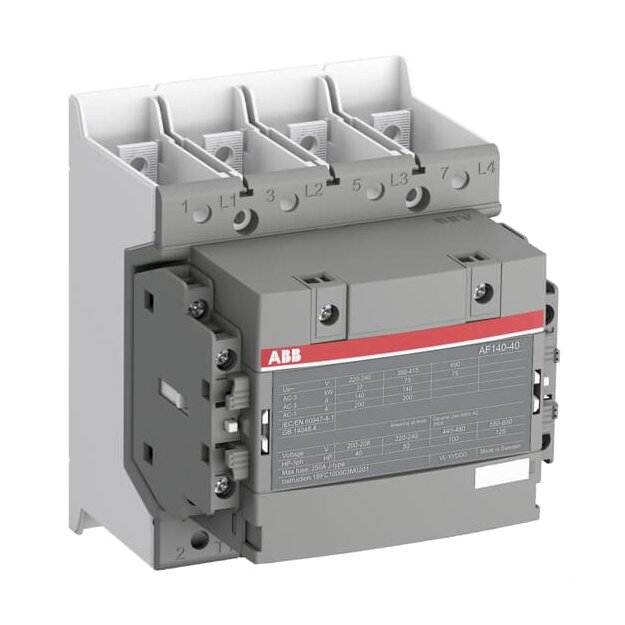 ABB AF140-40-22B-14 Schütz 4-polig 250-500V AC 50/60Hz / DC Hiko: 2S + 2Ö 1SFL447102R1422