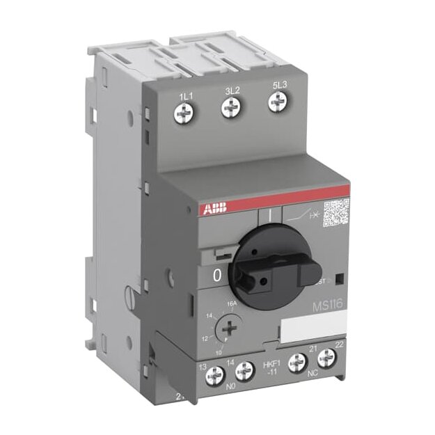 ABB MS116-0.16-HKF1-11 Motorschutzschalter mit frontseitigem Hilfsschalter 1S+1Ö 1SAM250005R1001