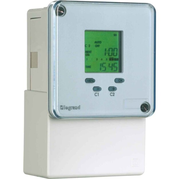 Legrand 049680 MaxiRex D72/1 Plus digitale Wochenschaltuhr für Fronttafeleinbau 1 Kanal 230VAC