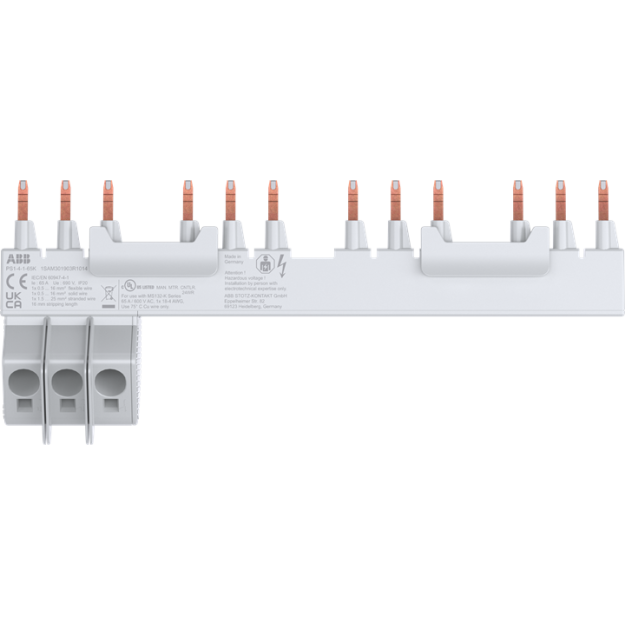 ABB PS1-4-1-65K 3-Phasen Sammelschiene 4x MS132-K + 1 Hilfsschalter seitlich 65A 1SAM301903R1014