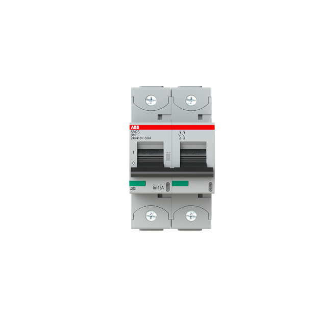 ABB S802S-D16 Hochleist.-Sicherungsautomat 16A,D,400VAC=Icu 50kA,690VAC=Icu6kA,2P 2CCS862001R0161