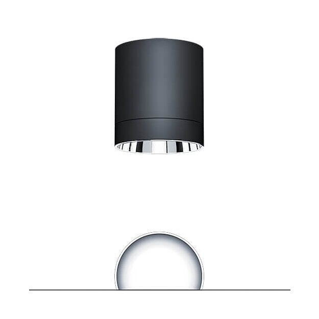 Zumtobel 62930183 LED Decken-Anbauleuchte PANOS SC R150 1k-940 LDO H AL BK
