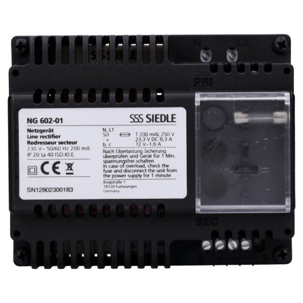 Siedle NG 602-01 DE Gleichrichter 033585 Schwarz