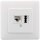 Rutenbeck UAE/TAE-Anschlussdose 2-fach Unterputz 2 x 6-polig 2 x 6 Schraubkontakte Reinweiß IAE/UAE 8-TAE 6 F+N Up rw