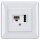 Rutenbeck UAE/TAE-Anschlussdose 2-fach Unterputz 2 x 6-polig 2 x 6 Schraubkontakte Reinweiß IAE/UAE 8-TAE 6 F+N Up rw