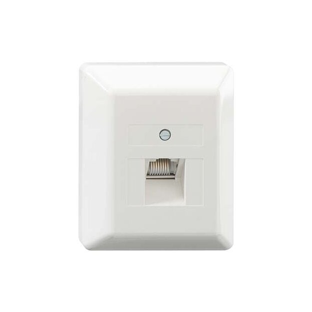 Rutenbeck UAE-Anschlussdose (RJ45-Dose) 1-fach Aufputz 8-polig 8 Schraubkontakte Reinweiß UAE 8 Ap rw