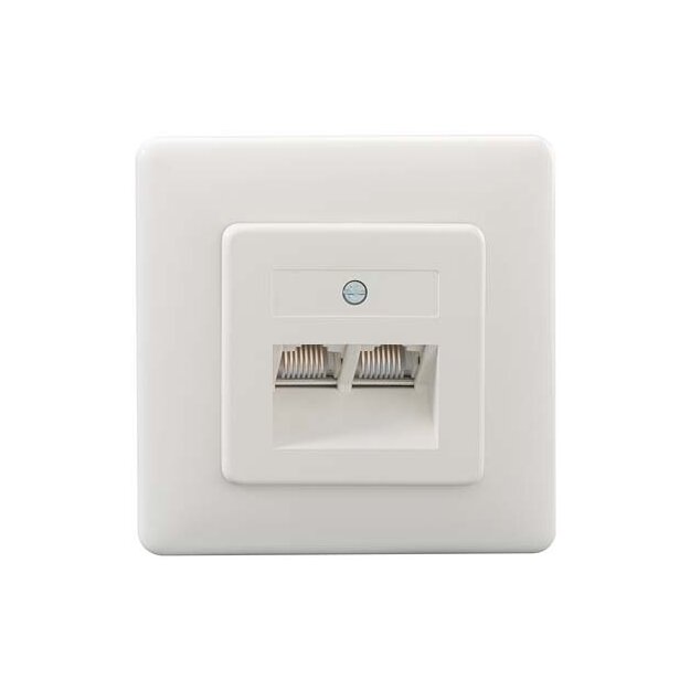 Rutenbeck UAE-Anschlussdose 2-fach Unterputz 2 x 8-polig 8 Schraubkontakte Reinweiß UAE 2x8 Up rw