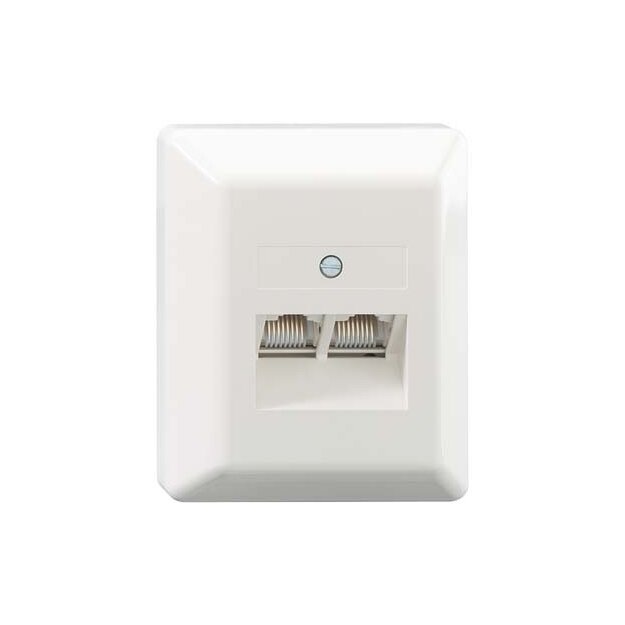 Rutenbeck UAE-Anschlussdose (RJ45-Dose) 2-fach Aufputz 2 x 8-polig 2 x 8 Schraubkontakte Reinweiß UAE 8/8 Ap rw