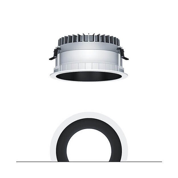 Zumtobel 62926890 LED Decken-Einbauleuchte PANOS R R200 5k-840 SWI H BK WH