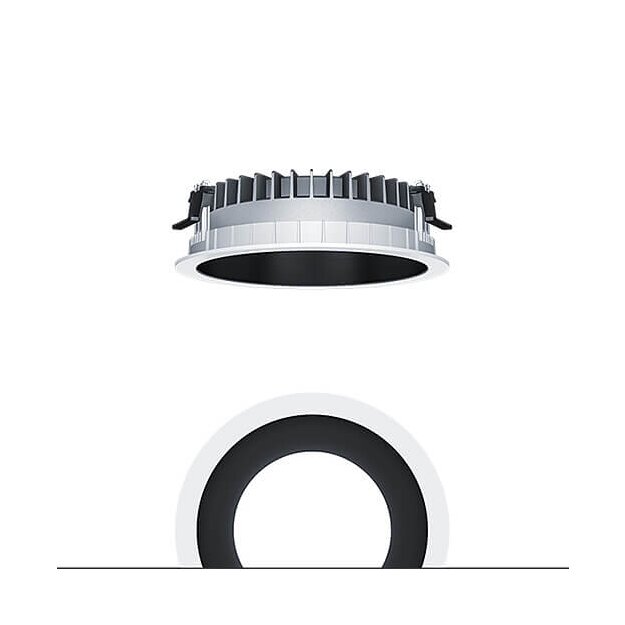 Zumtobel 62926956 LED Decken-Einbauleuchte PANOS R R200 4k-840 LDO L BK WH