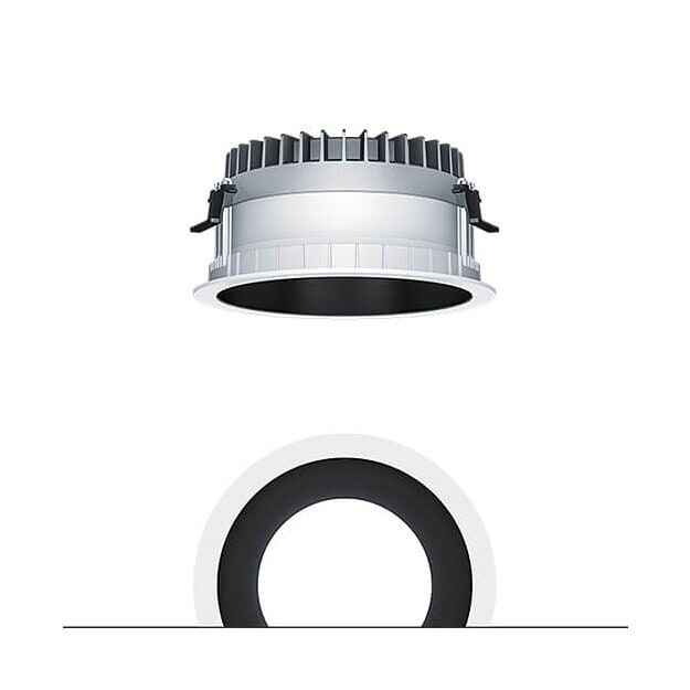 Zumtobel 62927075 LED Decken-Einbauleuchte PANOS R R200 4k-940 SWI H BK WH