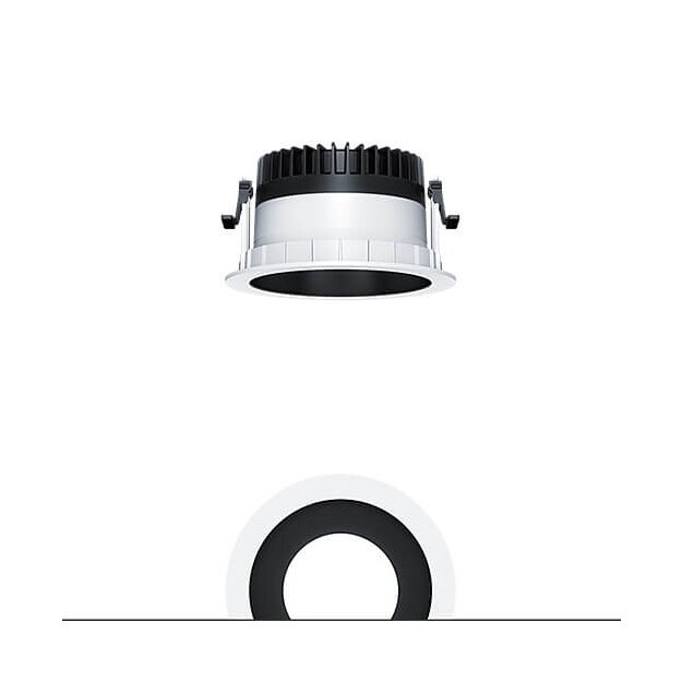 Zumtobel 62931001 LED Decken-Einbauleuchte PANOS R R150 1k-9TW LDO H BK WH