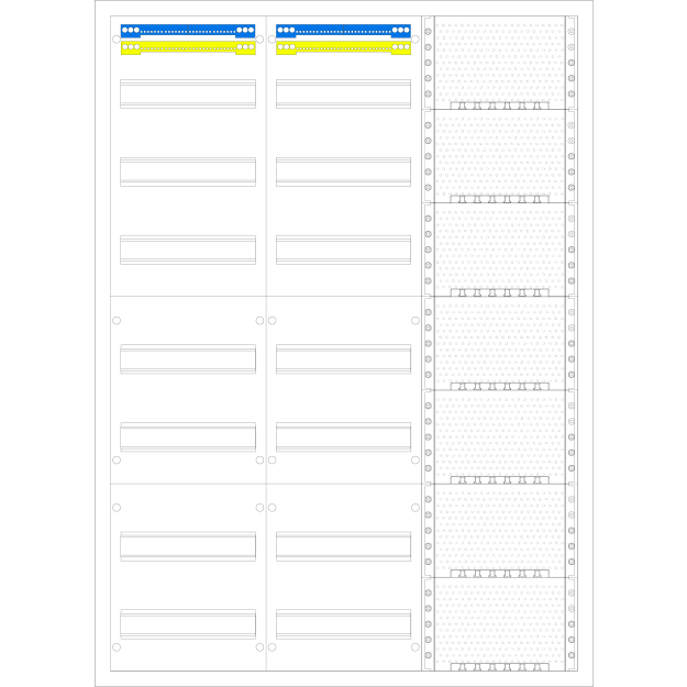 F-Tronic 7110290 AP Medienverteiler VS3-7-M1 3-feldrig 7r mit MVAP1 VS3-7-M1