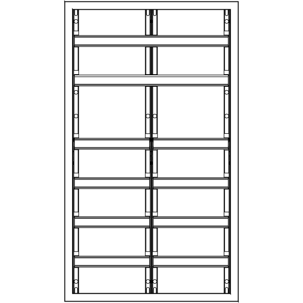 F-Tronic 7110714 Verteilerschrank VS2-6-RK 2-feldrig 6-reihig Reihenklemmen 950x550x210mm