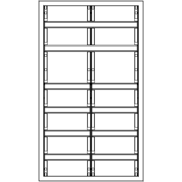 F-Tronic 7110714 Verteilerschrank VS2-6-RK 2-feldrig 6r Reihenklemmen 950x550x210mm VS2-6-RK