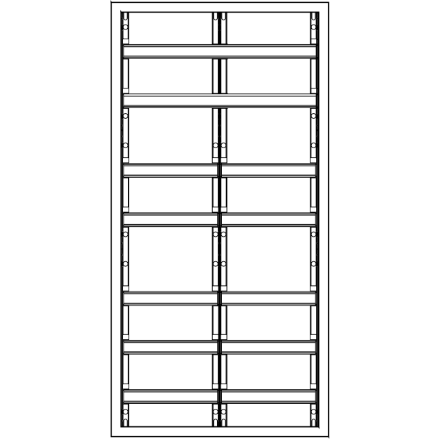 F-Tronic 7110719 Verteilerschrank VS2-7-RK 2-feldrig 7-reihig Reihenklemmen 1100x550x210mm