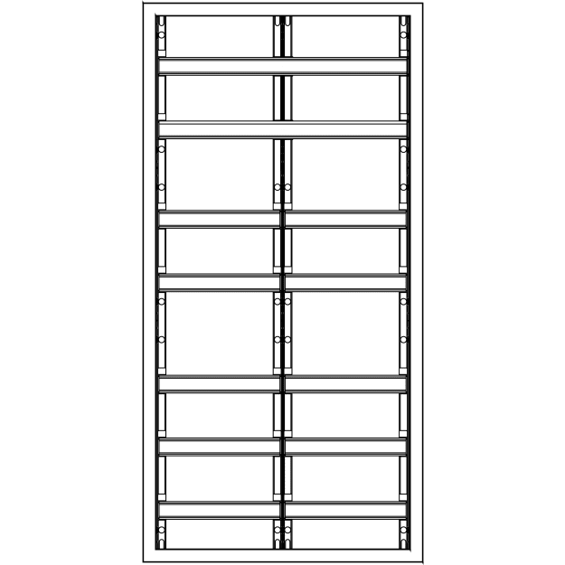 F-Tronic 7110719 Verteilerschrank VS2-7-RK 2-feldrig 7r Reihenklemmen 1100x550x210mm VS2-7-RK