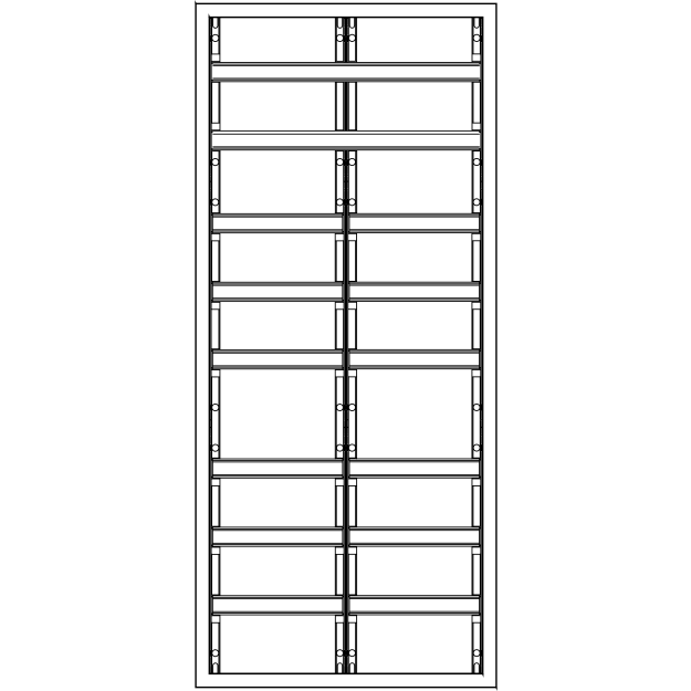 F-Tronic 7110724 Verteilerschrank VS2-8-RK 2-feldrig 8-reihig Reihenklemmen 1250x550x210mm