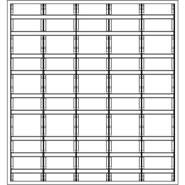 F-Tronic 7110732 Verteilerschrank VS5-9-RK 5-feldrig 9-reihig Reihenklemmen 1400x1300x210mm