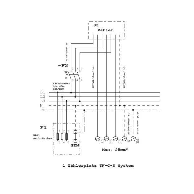 F-Tronic 7160167 Zähleranschlusssäule 2-feldrig H=2010mm 3.HZ ohne Haube ZSA202-2-ZK-APZ-HO