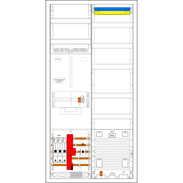 F-Tronic 7190060 Zählerplatz-Set 3HZ721APZ40D01ÜS 1 ZP 1 VAPZ inklusive APL SLS 40A ÜSS SPVGD01 2 PPV 1 PL100