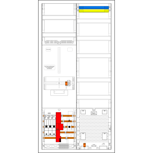 F-Tronic 7190062 Zählerplatz-Set 3HZ721APZ63D01ÜS 1 ZP 1 VAPZ inklusive APL SLS 63A ÜSS SPVGD01 2 PPV 1 PL100