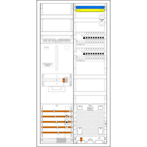 F-Tronic 7190135 Zählerplatz-Set 3HZ721APZB6-2VE 1 ZP 1 VAPZ inklusive APL SPVGB6 2 VE 1 Klingeltrafo 2 PPV 1 PL100
