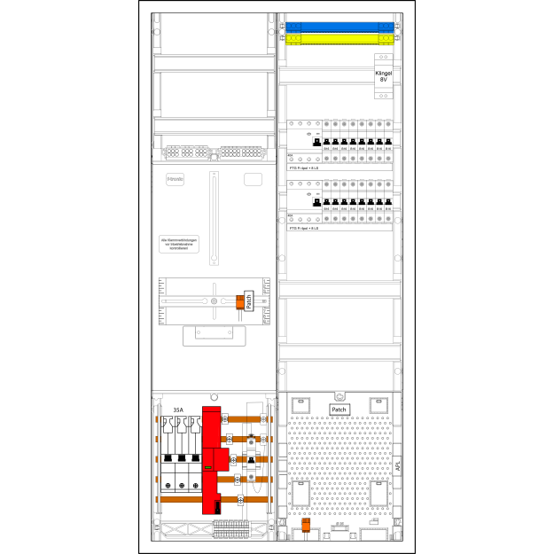 F-Tronic 7190141 Zählerplatz-Set 3HZ721APZ35B6ÜS-2VE 1 ZP 1 VAPZ inklusive APL SLS 35A ÜSS SPVGB6 2 VE 1 KT 2PPV 1PL100