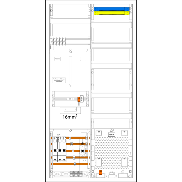F-Tronic 7190204 Zählerplatz-Set 3HZ721APZ50D01-16 1 ZP 16mm² 1 VAPZ inklusive APL SLS 50A SPVGD01 2 PPV 1 PL100