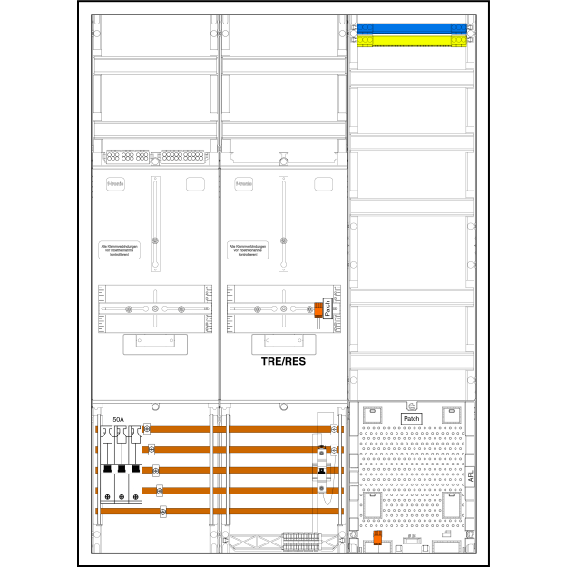 F-Tronic 7190383 Zählerplatz-Set 3HZ731TAPZ50B6 1 ZP 1 TRE 1 VAPZ inklusive APL SLS 50A SPVGB6 2 PPV 1 PL150