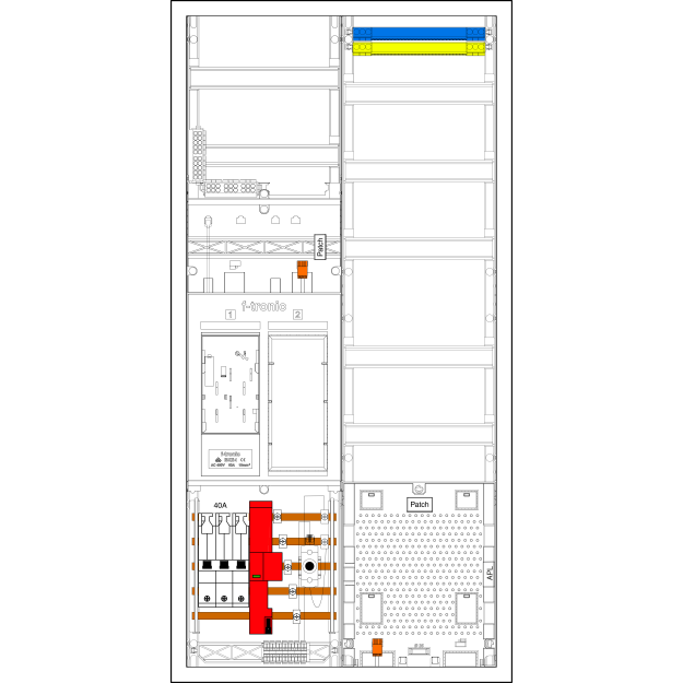 F-Tronic 7195106 Zählerplatz-Set 3HZ732APZ40B10 2 ZP 1 VAPZ inklusive APL SLS 40A SPVGB10 2 PPV 1 PL150