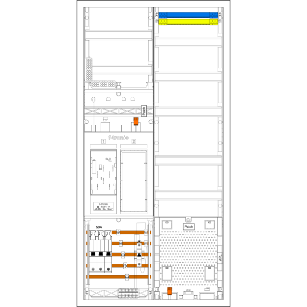 F-Tronic 7195121 Zählerplatz-Set 3HZ732APZ63B10ÜS 2 ZP 1 VAPZ inklusive APL SLS 63A ÜSS SPVGB10 2 PPV 1 PL150